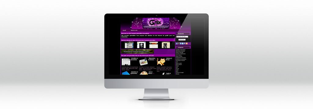 Gtix interface iMac Web design