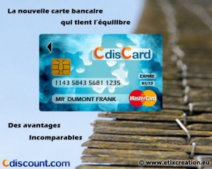 Carte cdiscarte Cdiscount par Stéphane Thirion infographiste publicité Belgique