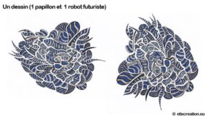 1 papillon 1 robot futuriste Stéphane Thirion