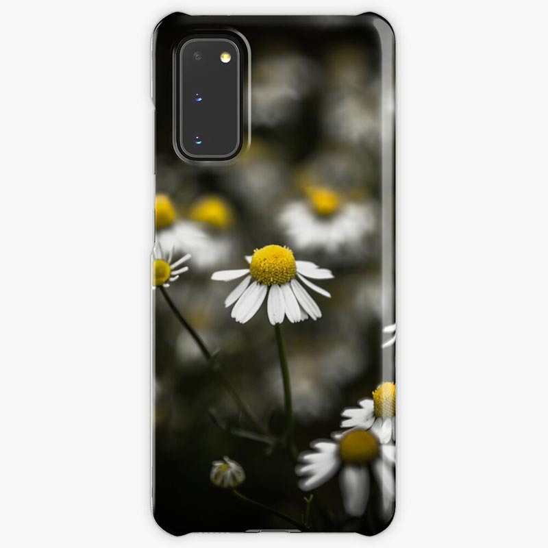 Coque Samsung marguerite fond noir