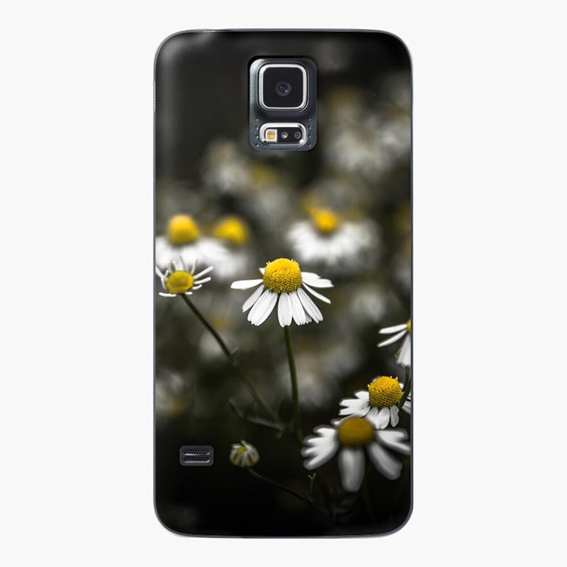 Coque marguerite fond noir