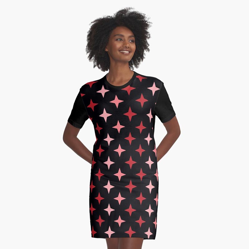 Vente de robe motif étoile rouge