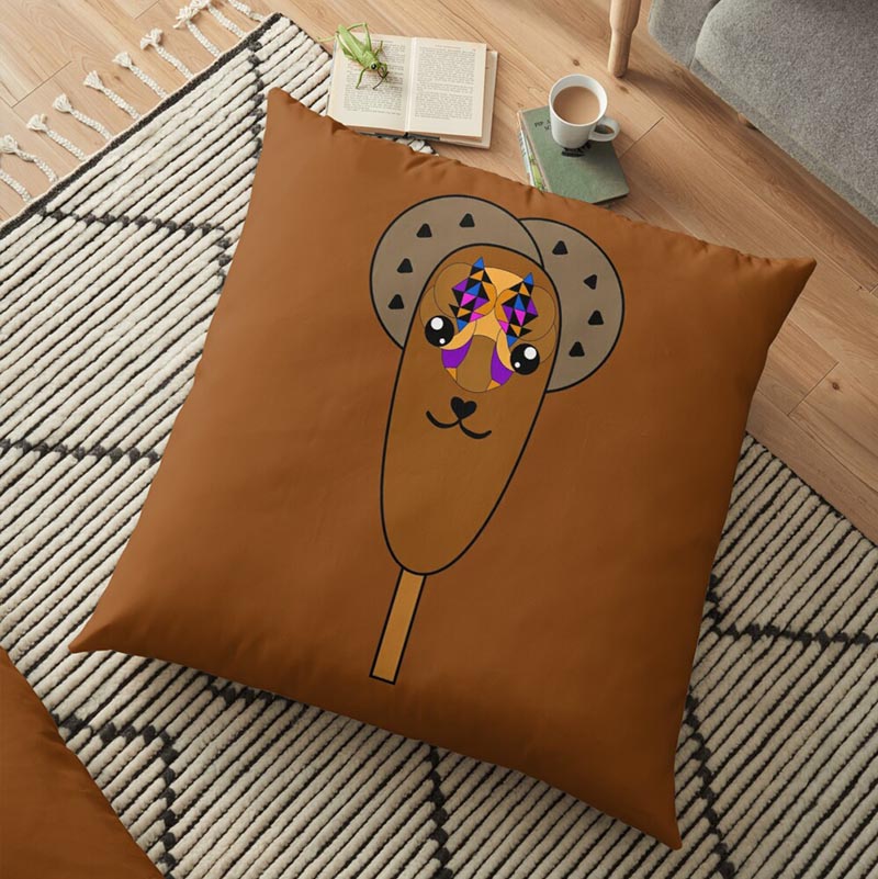 coussin déco glace chocolat