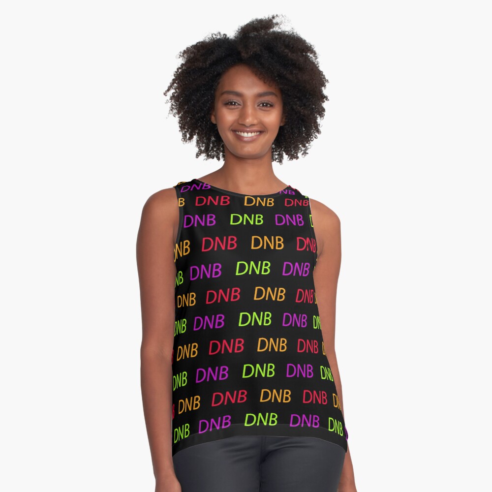 T-shirt drum and bass femme de couleur noir avec écriture multicolore